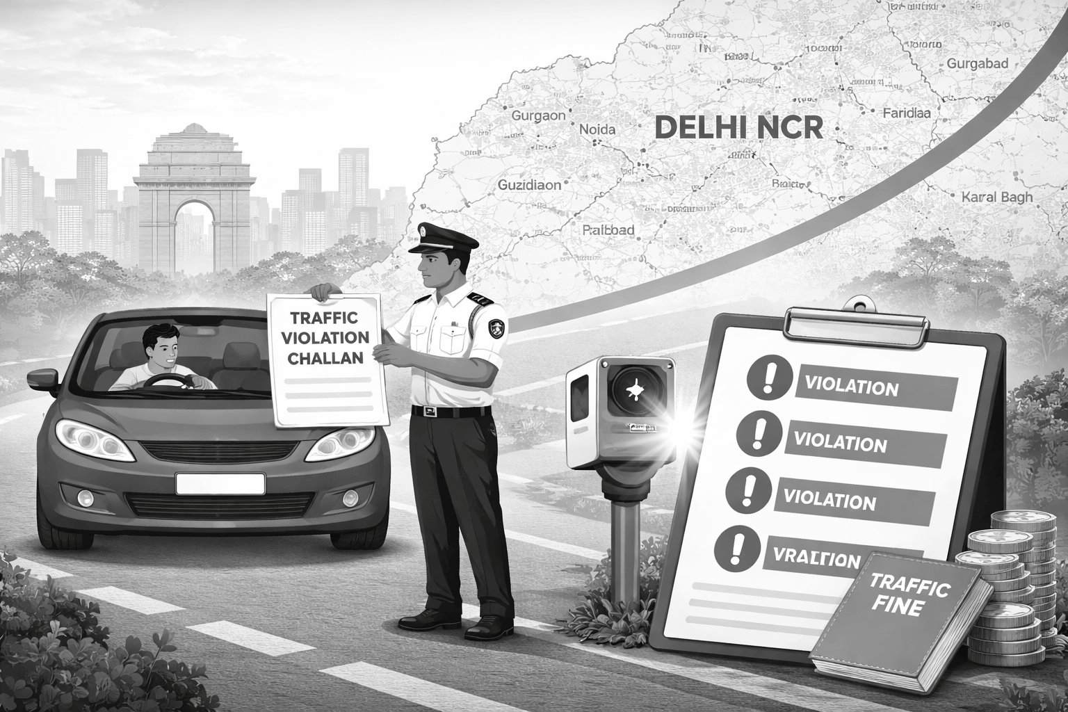 Traffic Violations in Delhi NCR: Pending Challan Statistics & Online Payment Growth Lawyered